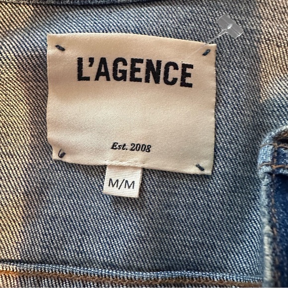 L’Agence Celine Distressed Denim Jean Jacket Size Med - Picture 9 of 9
